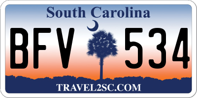 SC license plate BFV534