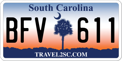 SC license plate BFV611