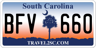 SC license plate BFV660