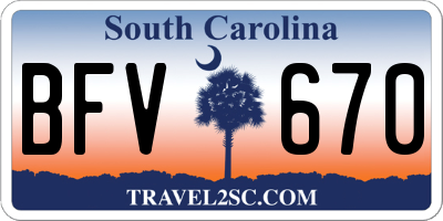 SC license plate BFV670