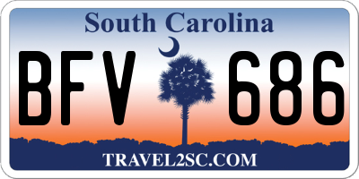 SC license plate BFV686