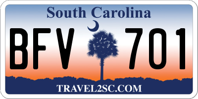 SC license plate BFV701