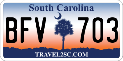 SC license plate BFV703