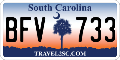 SC license plate BFV733