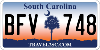 SC license plate BFV748