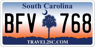 SC license plate BFV768