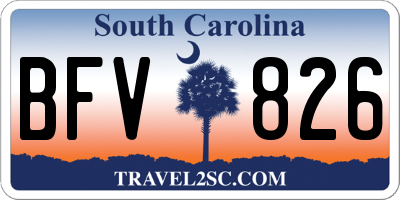 SC license plate BFV826