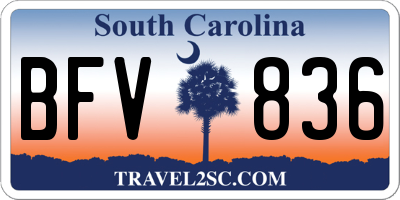 SC license plate BFV836