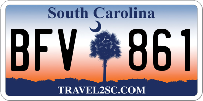 SC license plate BFV861