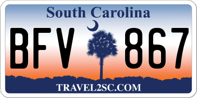 SC license plate BFV867