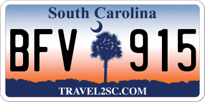 SC license plate BFV915