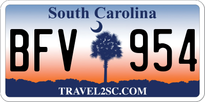 SC license plate BFV954