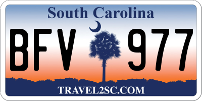 SC license plate BFV977