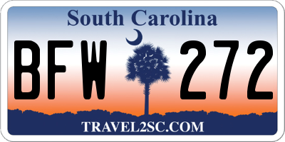 SC license plate BFW272