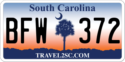 SC license plate BFW372
