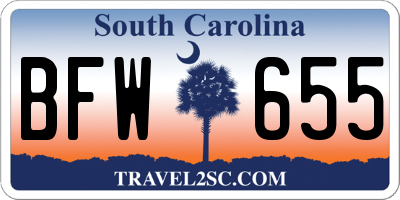 SC license plate BFW655