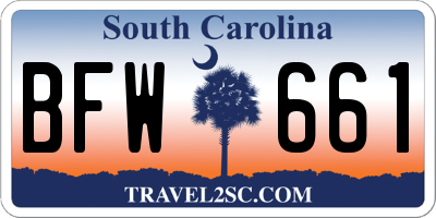 SC license plate BFW661