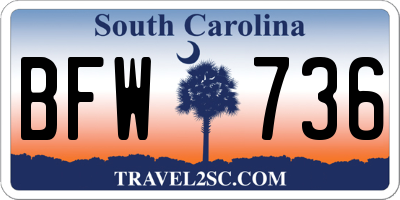 SC license plate BFW736