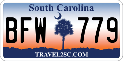 SC license plate BFW779