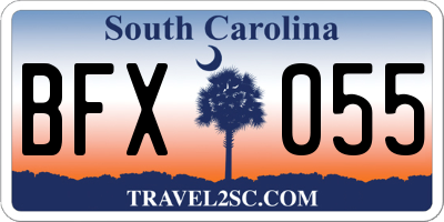 SC license plate BFX055