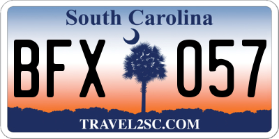SC license plate BFX057