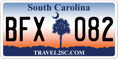 SC license plate BFX082