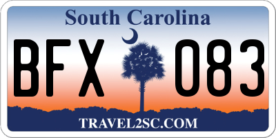 SC license plate BFX083