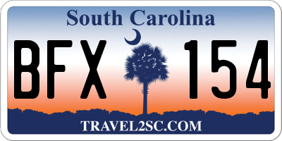 SC license plate BFX154