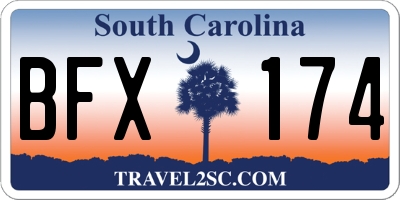 SC license plate BFX174