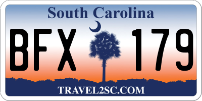 SC license plate BFX179