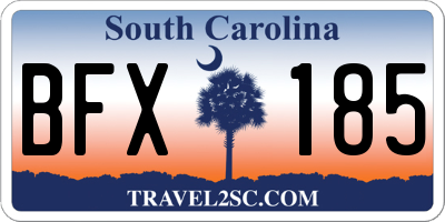 SC license plate BFX185