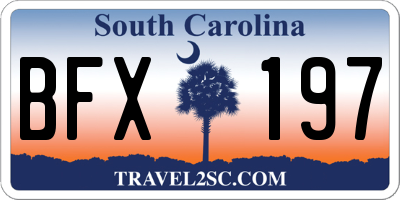 SC license plate BFX197