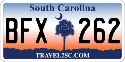 SC license plate BFX262