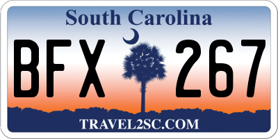 SC license plate BFX267