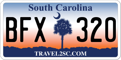 SC license plate BFX320