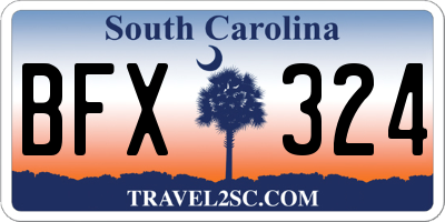 SC license plate BFX324