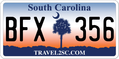 SC license plate BFX356