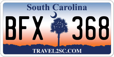 SC license plate BFX368