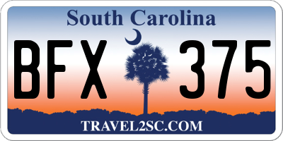 SC license plate BFX375
