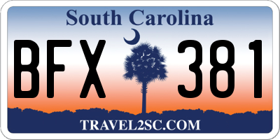 SC license plate BFX381