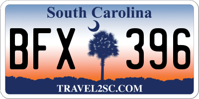 SC license plate BFX396