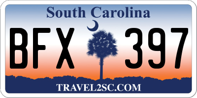 SC license plate BFX397
