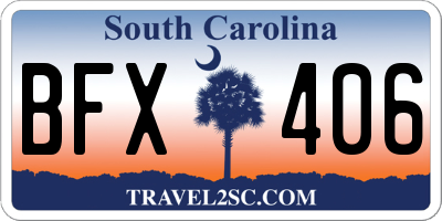 SC license plate BFX406