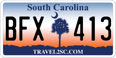 SC license plate BFX413