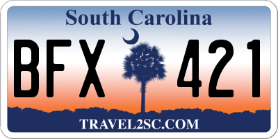 SC license plate BFX421