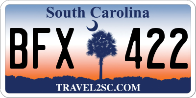 SC license plate BFX422