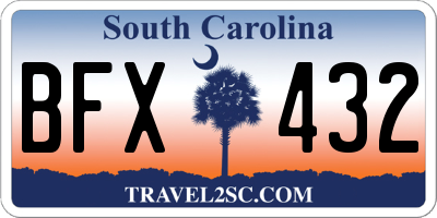 SC license plate BFX432