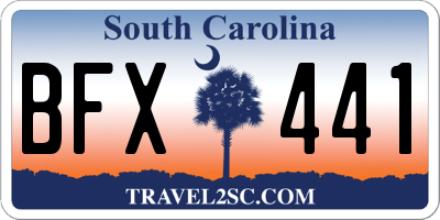 SC license plate BFX441