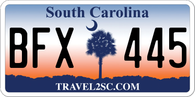 SC license plate BFX445