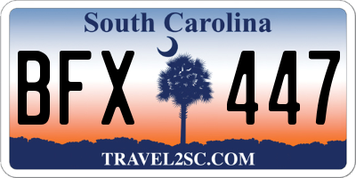 SC license plate BFX447